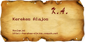 Kerekes Alajos névjegykártya